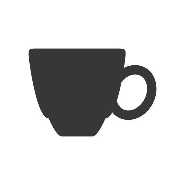 Taza de café silueta icono. Diseño de bebidas. Gráfico vectorial — Vector de stock