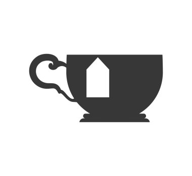 Kupa simgesi. Çay içecek tasarım. Vektör grafiği