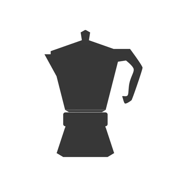 Icono de tetera de café. Diseño de bebidas. Gráfico vectorial — Vector de stock