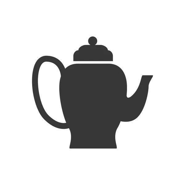 Hervidor de agua o Pot icono. Diseño de bebida de té. Gráfico vectorial — Archivo Imágenes Vectoriales