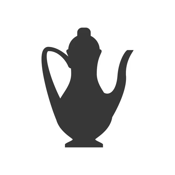 Icona del bollitore o del vaso. Progettazione bevanda tè. Grafico vettoriale — Vettoriale Stock