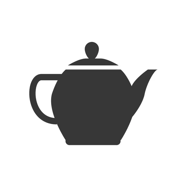 Ícone de chaleira ou pote. Projeto da bebida do chá. Gráfico vetorial — Vetor de Stock