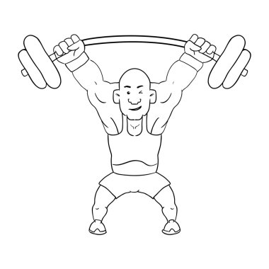 Ağırlık kaldırma simgesi. Vücut geliştirme tasarım. Vektör grafiği