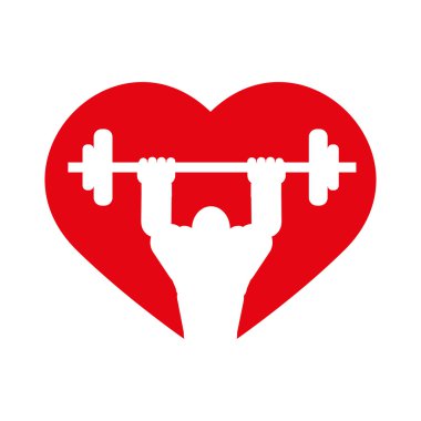 Ağırlık kaldırma simgesi. Vücut geliştirme tasarım. Vektör grafiği