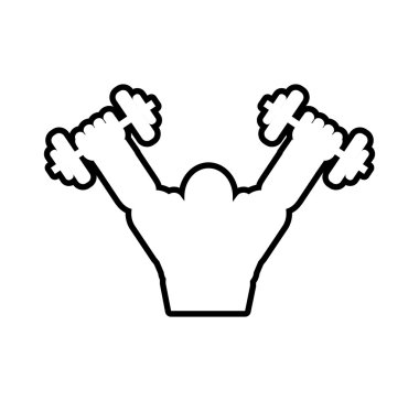 Ağırlık kaldırma simgesi. Vücut geliştirme tasarım. Vektör grafiği