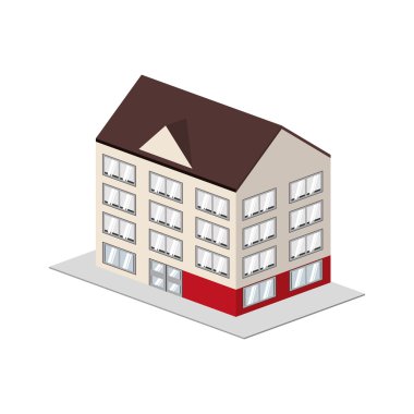 Bina simgesi. Otel tasarımı. Vektör grafiği