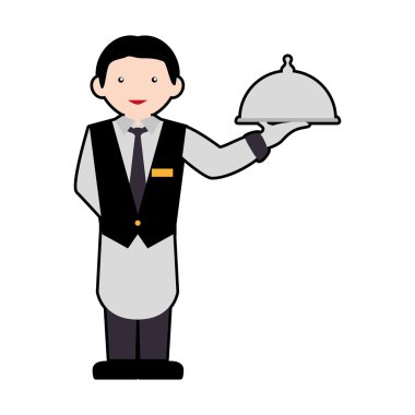 Garson simgesi. Otel tasarımı. Vektör grafiği