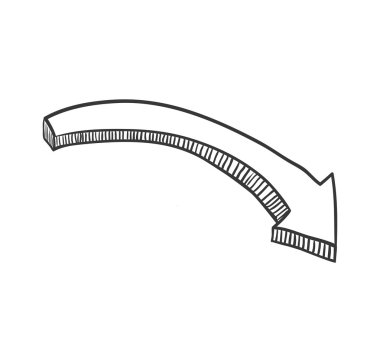 Ok simgesi. Sktech tasarım. Vektör grafiği