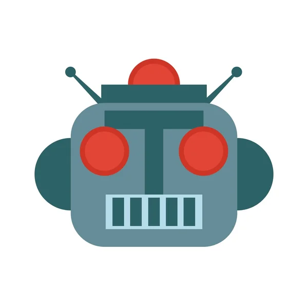 Roboter-Comic-Ikone. Maschinendesign. Vektorgrafik — Stockvektor