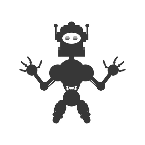 Roboter-Comic-Ikone. Maschinendesign. Vektorgrafik — Stockvektor