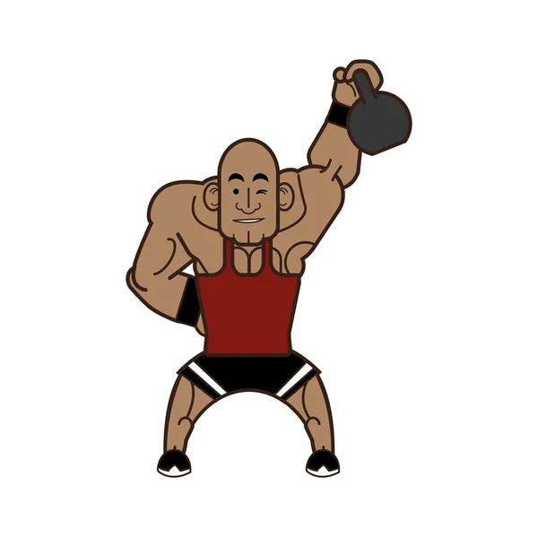 Weight lifting icon. Bodybuilding design. Vector graphic — Stock Vector