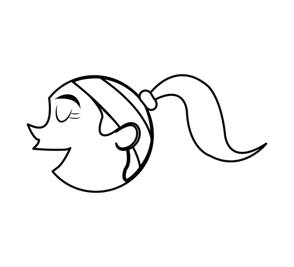 Icono de cabeza de mujer. Dibujos animados y diseño de avatar. Gráfico vectorial — Archivo Imágenes Vectoriales