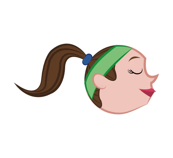 Icono de cabeza de mujer. Dibujos animados y diseño de avatar. Gráfico vectorial — Vector de stock