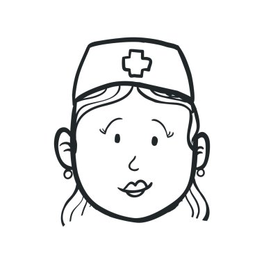 Hemşire simgesi. Tasarım tıbbi ve sağlık. Vektör grafiği