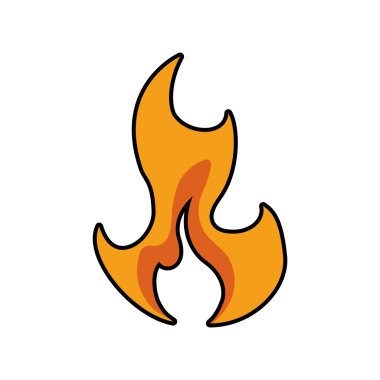 Alev simgesi. Ateş tasarlamak. Vektör grafiği