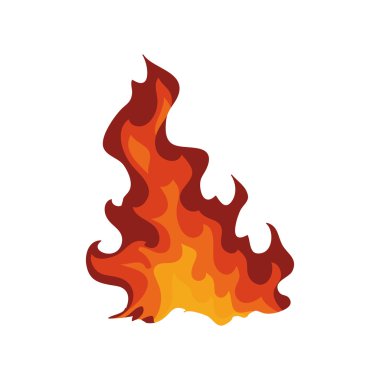 Alev simgesi. Ateş tasarlamak. Vektör grafiği