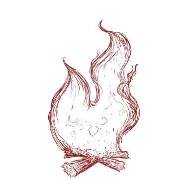 Alev simgesi. Ateş tasarlamak. Vektör grafiği