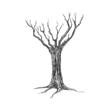 Kuru ağaç simgesi. Doğa tasarım. Vektör grafiği