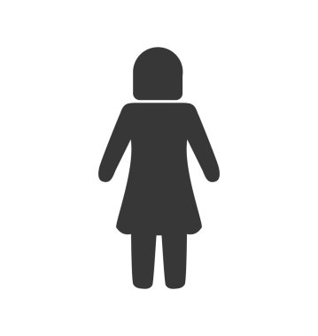 Kadın simgesi. Piktogram tasarım. Vektör grafiği