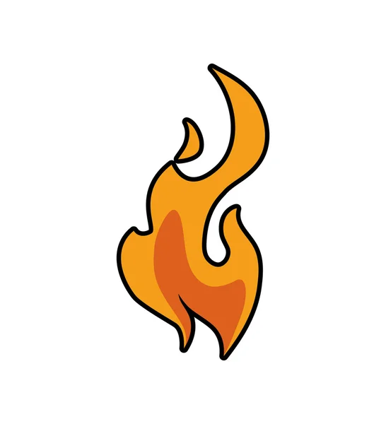 Icono de llama. Diseño de fuego. Gráfico vectorial — Archivo Imágenes Vectoriales