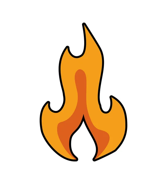 Láng ikonra. Tűzvédelmi tervezés. Vektorgrafikus — Stock Vector