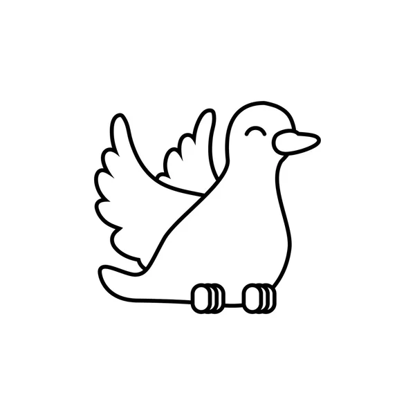 鳩のアイコン。鳥平和設計。ベクター グラフィック — ストックベクタ