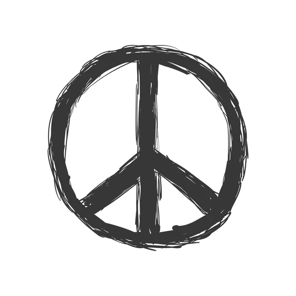 Hippie kruhu ikona. Láska a mír design. Vektorové grafiky — Stockový vektor