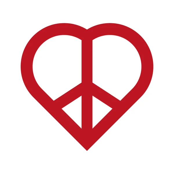 심장 모양 아이콘입니다. 사랑과 평화 디자인입니다. 벡터 그래픽 — 스톡 벡터