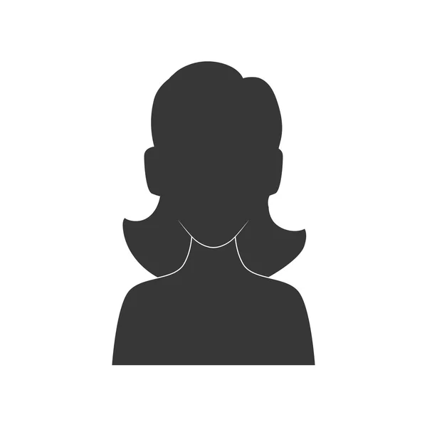 Icono de silueta de mujer. Diseño Avatar. Gráfico vectorial — Vector de stock