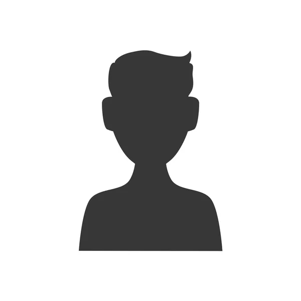 Icono de silueta de hombre. Diseño Avatar. Gráfico vectorial — Vector de stock