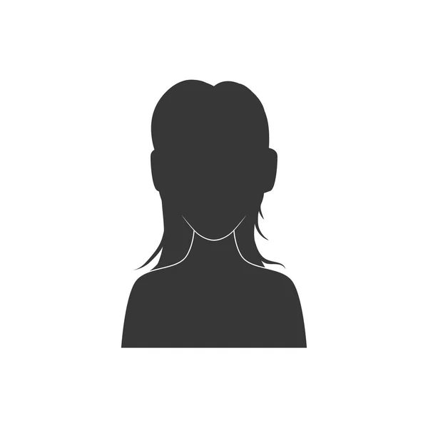Icono de silueta de mujer. Diseño Avatar. Gráfico vectorial — Vector de stock