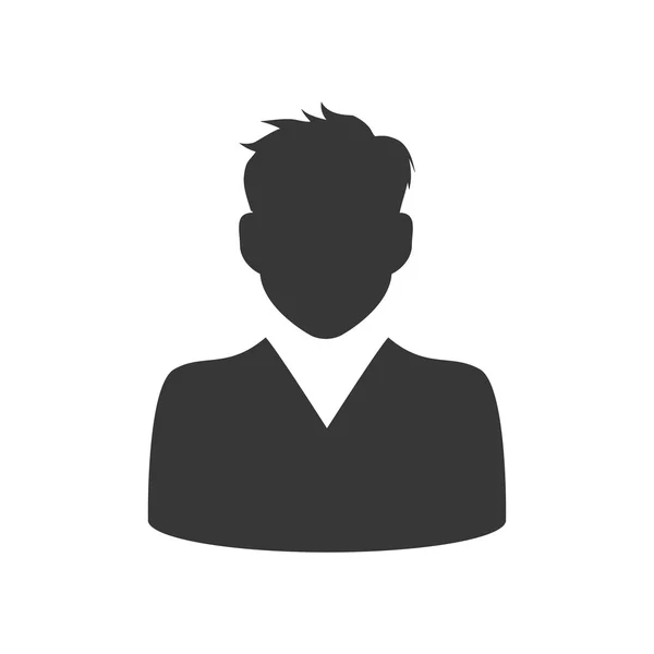 Icona della silhouette maschile. Design avatar. Grafico vettoriale — Vettoriale Stock
