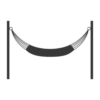hamak siluet simge. Dinlenme ve uyku tasarım. Vektör grafiği