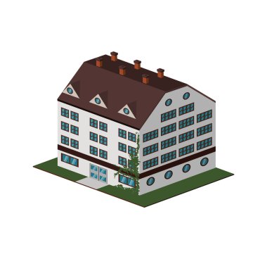 Bina simgesi. Otel tasarımı. Vektör grafiği