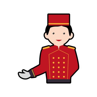 Belboy simgesi. Otel tasarımı. Vektör grafiği