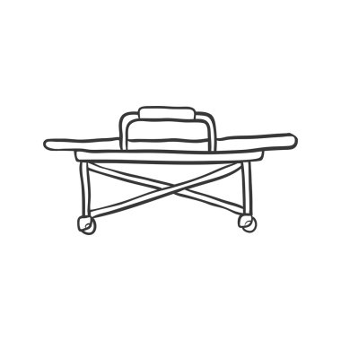 Yatak simgesi. Tasarım tıbbi ve sağlık. Vektör grafiği