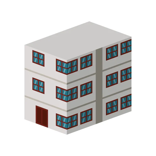 Icono del edificio. Diseño del hotel. Gráfico vectorial — Vector de stock