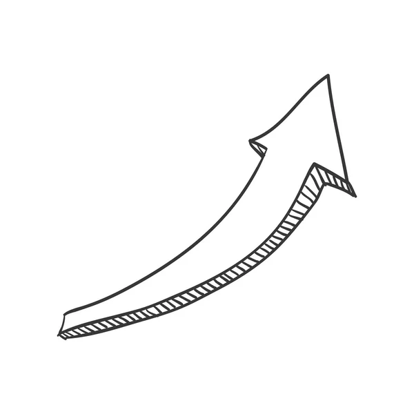 Icona della freccia. Disegno Sktech. Grafico vettoriale — Vettoriale Stock