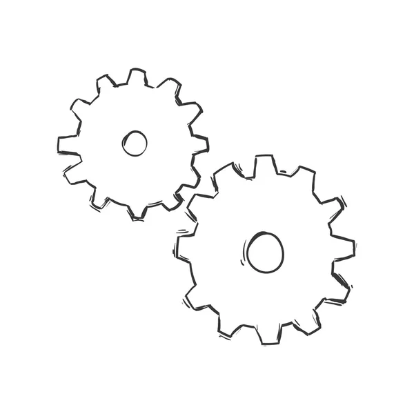 Icona dell'ingranaggio. Progettazione utensili. Grafico vettoriale — Vettoriale Stock