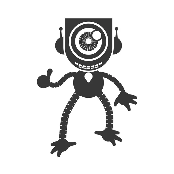 Robot cartoon icon. Machine design. Vector graphic — Stock Vector