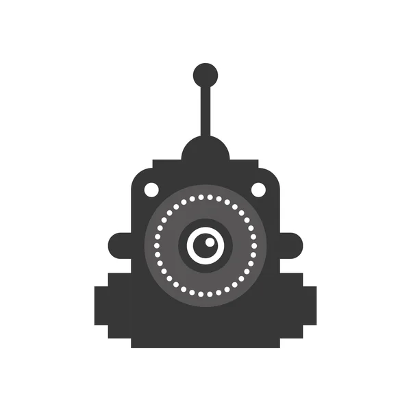 Icono del robot de cámara. Diseño de máquina. Gráfico vectorial — Vector de stock