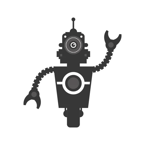 Roboter-Comic-Ikone. Maschinendesign. Vektorgrafik — Stockvektor
