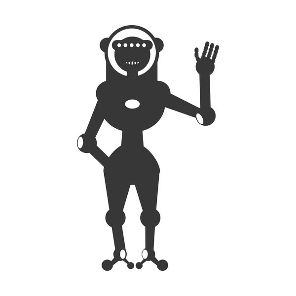 Robot icono de dibujos animados. Diseño de máquina. Gráfico vectorial — Vector de stock