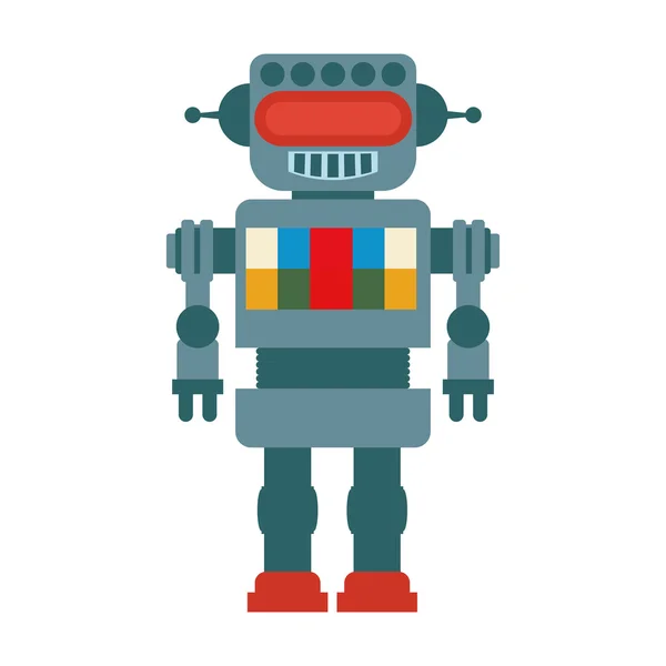 Robot cartoon icoon. Machinebouw. Vectorafbeelding — Stockvector
