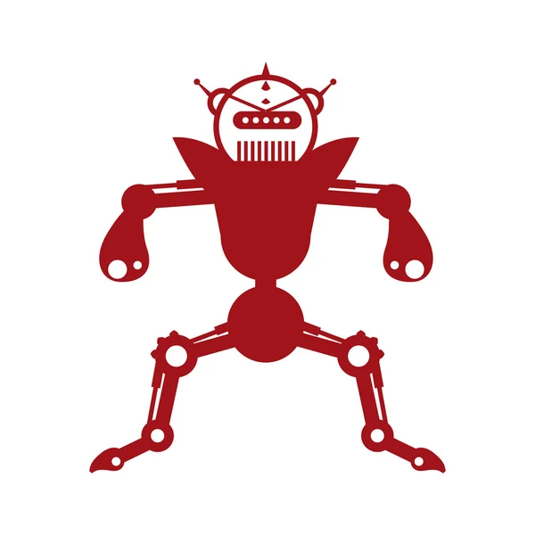 Robot icono de dibujos animados. Diseño de máquina. Gráfico vectorial — Vector de stock