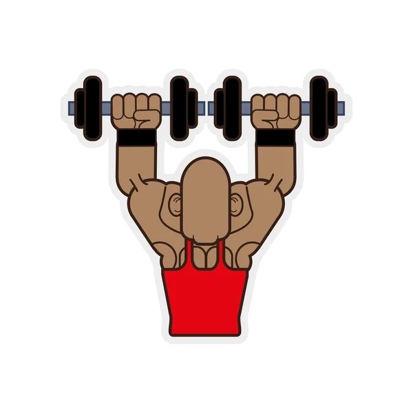 Weight lifting icon. Bodybuilding design. Vector graphic — Stock Vector