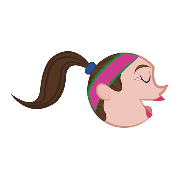 Icono de cabeza de mujer. Dibujos animados y diseño de avatar. Gráfico vectorial — Vector de stock