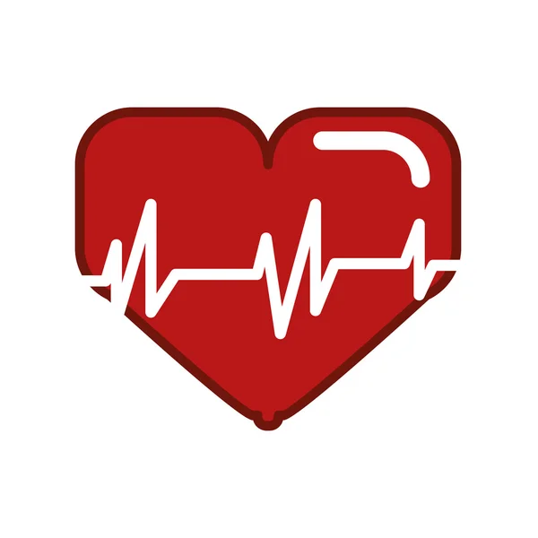 Kalp ve kardiyo simgesi. Vücut geliştirme tasarımı. Vektör grafiği — Stok Vektör