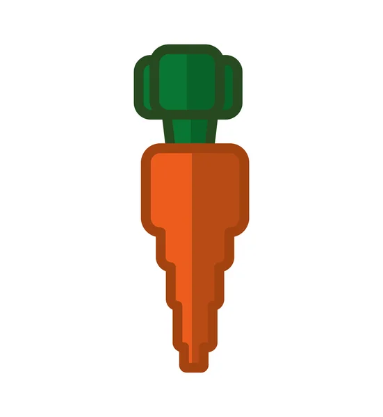 Pixel sárgarépa ikonra. Egészséges élelmiszer-tervező. Vektorgrafikus — Stock Vector