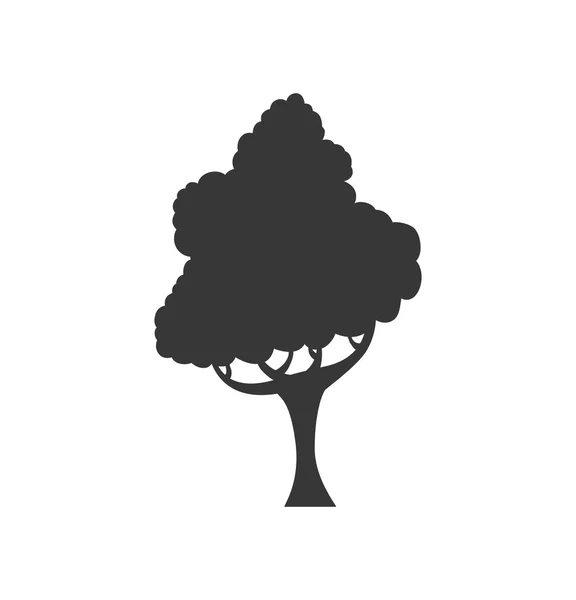 Icona sagoma albero. Design della natura. Grafico vettoriale — Vettoriale Stock